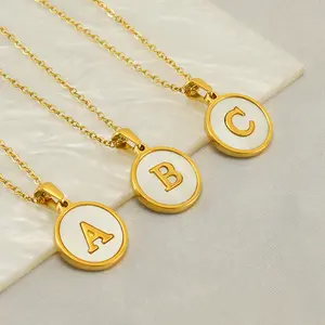Women's Letter Shell Necklace, Stainless Steel Anti-fading Natural Shell A-Z Pendant Necklace, Personalized Necklace Gift for Women