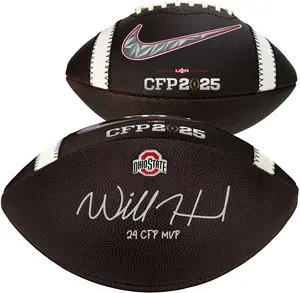 Will Howard Ohio State Buckeyes 2024 College Football Playoff National Champions Autographed Nike 2025 CFP Football with "24 CFP MVP" Inscription - Fanatics Authentic Certified