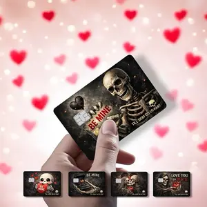 REALM OF SHADOWS Skeleton Valentine Credit Card Sticker Matte Waterproof Vinyl Waterproof Credit Card Skin for Easy Application