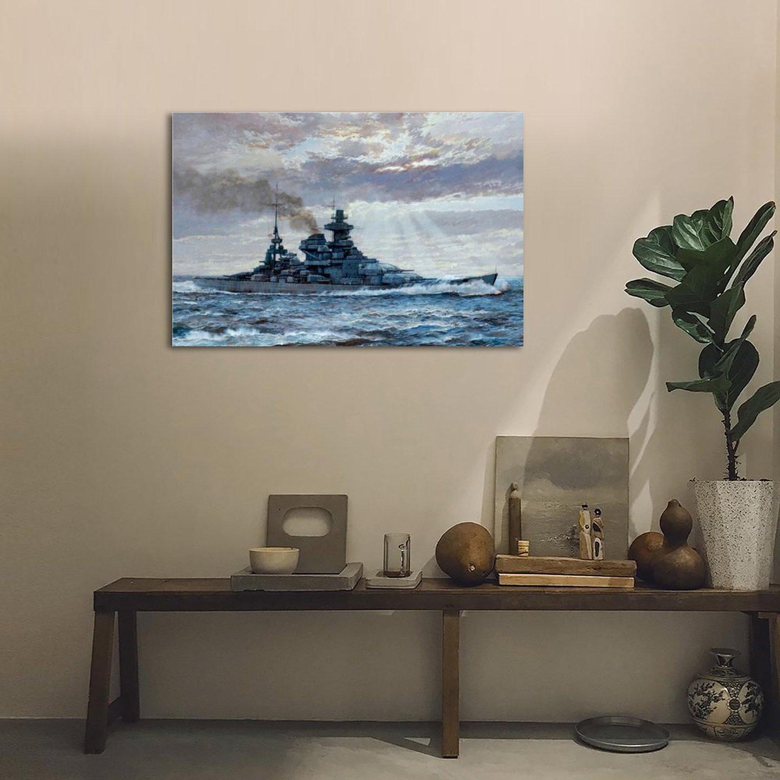 Battleship Poster USS Missouri BB-63  Poster Decorative Painting Canvas Wall Art Picture Print Modern Family Bedroom Decor