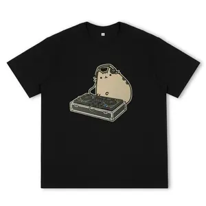 [Sale Up To 30%] Pusheen The Cat DJ PUSHEEN T-Shirt, Unisex T-Shirt Cotton, Aesthetic Graphic Gildan T-shirt, Pusheen Stuff, Pusheen Shirt