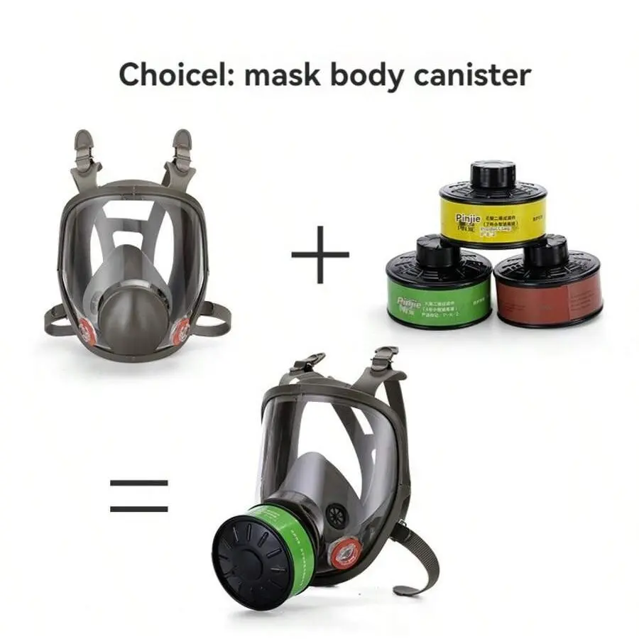 Gas Mask Acid Organic Ammonia 6800a Full Face Mask Respirator, Paint Chemical Pesticide Laboratory Anti-Dust Multifunction Filters Protective Mask Safety Gear