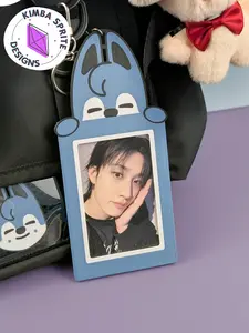 WolfChan Photocard Holder, SKZOO PC Keychain for Bang Chan Bias, 3D Printed Slide Cover Card Case, ID Card Holder, KPop Photo Card Accessor