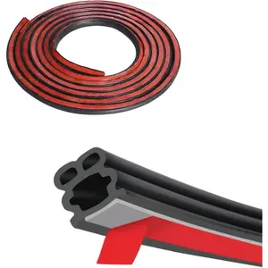 Door Seal Strip, Thickened Rubber  Weather Stripping, Soundproof Self Adhesive Automotive Sealing Strip for Hoods,Trunks,Windows, Universal for SUV, , RV (52.5Ft)