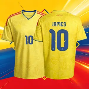 2026 Colombia Home And Away Yellow 10# James Short Sleeve Soccer Jersey Fans Version