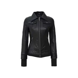 Mystique Black Leather Bomber Jacket - 100% Real Leather with Removable Hooded Lining