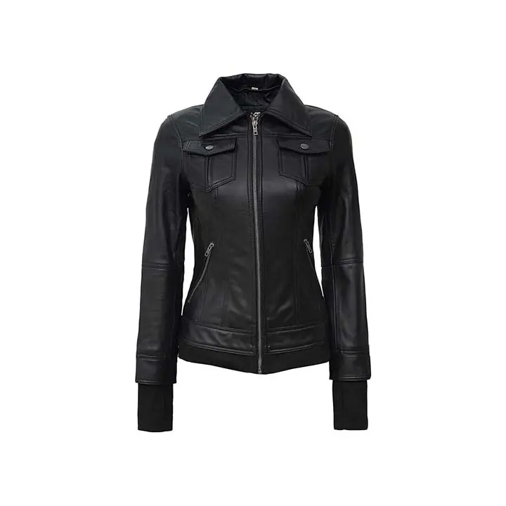 Mystique Black Leather Bomber Jacket - 100% Real Leather with Removable Hooded Lining