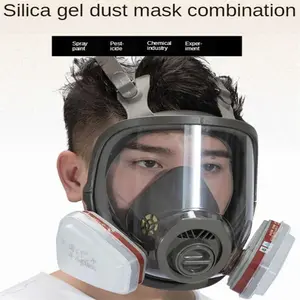 Full Face Gas Mask - Anti-fog, Dust-proof, Protective Mask Respirator Nuclear with  6001CN Filters Protection for Painting, Mechanical Polishing, Welding and Other Work Protection