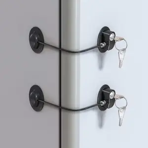 Secure Window & Refrigerator Lock Set, Includes 2 Keys for Cabinet, Fridge, Drawer Security, Ideal for Home Storage Solutions