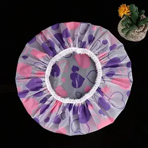 5pcs Waterproof Shower Cap WOMEN'S Household Bathing Anti-oil Smoke Hair Care Shower Cap Dry Hair Cap A0045-5Pcs