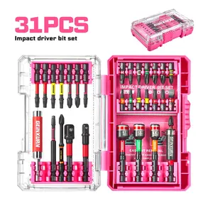 31pcs Pink Tool Kit With Sockets And Bits, Ideal For DIY Projects, Home And Garage Use