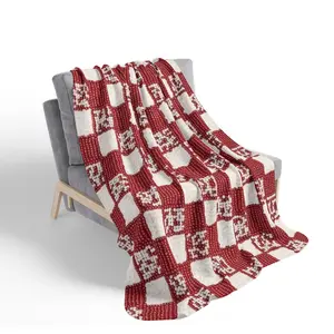 Mackenzie Childs Red and White check Blanket - Soft, Warm and Lightweight
