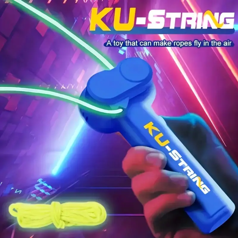 Electric Glow Rope Light, Portable Handheld Novelty Fun LED Light, Portable Rope Launcher, Game Shooting Glow Rope Light, Ideal Gift party