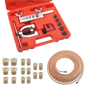 3/16 Brake Line Kit with 16 Brake Line Fittings and Tubing Bender,Double & Single Brake Line Flaring Tool Kit Car Accessories Fits for Most Hydraulic Braking Systems