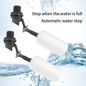 Float Valve,1/2 Inch Automatic Water System Filler，Adjustable Arm for Ponds,Float Ball Valve,Plastic Float Valve，Automatic Water Level Control,Fountain Float,Livestock Water Trough