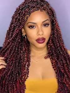 Passion Twist Crochet Hair 24 Inch/30 Inch Prelooped Crochet Braids Pretwisted Spring Twist Crochet Hair for Women