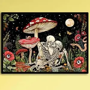 Skull Mushroom Diamond Painting Kit Round 5D Gemstone Art Full Set Drill DIY Craft Decoration Gift Diamond Dots