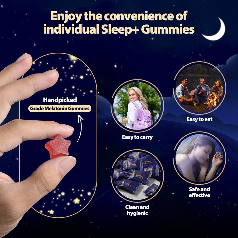 【30 Minutes to Sleep】-Magic Sleep Gummies, Individual Packing, Sasy to Carry, More Hygienic, Effective within 30 Minutes