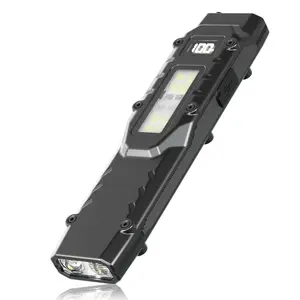 Skywolfeye EDC Tactical Flashlight - 1500Lumen USB-C Rechargeable Fast Charging Slim Flat LED Portable Torch with Spotlight, Floodlight, Strobe Modes, Digital Display, Lightweight for Everyday Carry, Camping Adventure Torches, Led Portable Torches