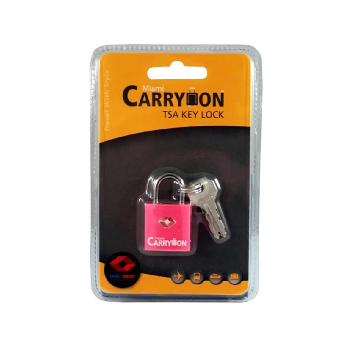 212 MAIN Naftali Tsar 1 Miami TSA Certified Antitheft Luggage Travel Lock - Pink, Brass Body, Steel Shackle, 2 Keys, 0.10 lbs, 3.5 w x 5.75 h x 0.5 d in, Plastic Cover, Antitheft Lock Carry-On Luggage Security (Blister Pack) for Travel Systems Step 3