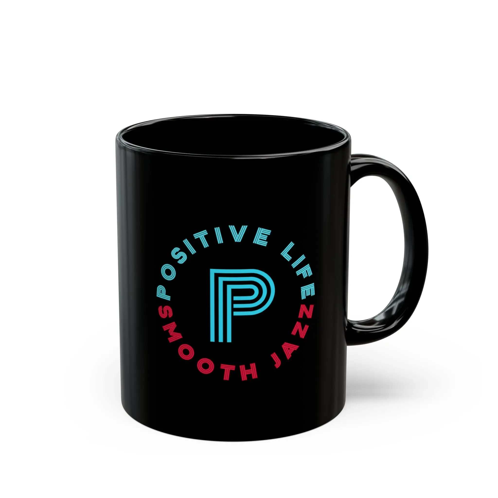 Positive Life Smooth Jazz Mug | Black Ceramic Coffee Cup
