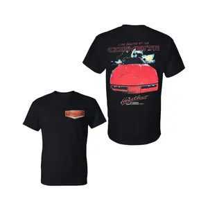 180g[100%cotton]Corvette 150 MPH T Shirt , Vintage Red Sports Car Front View Heartbeat Graphic 2 Sides Tee , Soft Cotton Blend Shirt , Classic Chevrolet Racing Streetwear for Men and Women , Gift for Car Enthusiasts