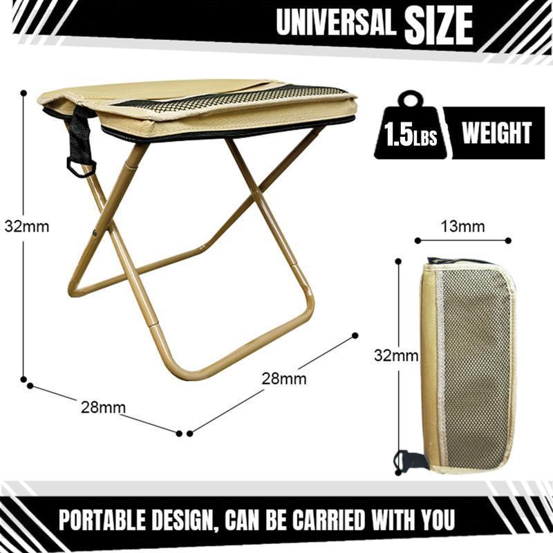 Portable Folding Stool with Carry Bag, Lightweight Foldable Stool, collapsible stools, Outdoor Chair with Pocket, Travel, Bbq, Fishing, Beach, Picnic, Camping Folding Chairs, Folding Lawn Chair, Sturdy Outdoor Bench, Camping Furniture