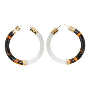Pre-owned FENDI Plastic Small Leather Goods Hoop Earrings
