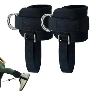 2-Pack Gym Ankle Straps for Cable Machine, Non-Slip Ankle Straps with 7mm Thick Neoprene Padding, Adjustable Cable Attachments for Glute Kickbacks, Leg & Hip Workouts for Men & Women