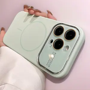 Magnetic Liquid Silicone Phone Case - Large Window, Thin Ring, Full Protection, Compatible with iPhone 17 Pro Max, 16, 15, 14, 13 Pro Models for Outdoor Use