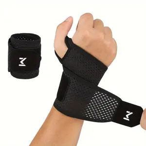 Adjustable Compression Wrist Support Brace, Breathable Sweat-Wicking Elastic Wrist Wrap Strap, Pain Relief Wrist Band for Weightlifting, Basketball, Gym Workout Training, Carpal Tunnel & Daily Wrist Joint Protection