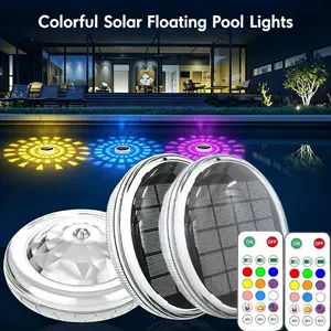 Solar Floating Pool Lights – IP67 Waterproof RGB LED Lights with Remote, Dimmable and Timer Functions, Color-Changing Floating Decor for Pools, Ponds, Gardens, Bathtubs, and Outdoor Parties