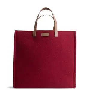 Pre-owned FENDI Felt with Leather Handles Tote Bags Felt Shopping Tote