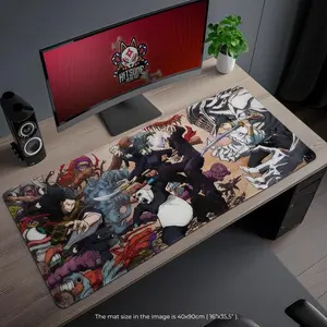 Jujutsu Kaisen 0 Battle Desk Mat - Yuta Okkotsu & Cursed Spirits Gaming Mouse Pad, Anime Gift for JJK Fans