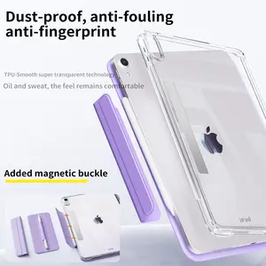 iPad Case Tablet Casing Air7/6 Mini7 Pro11 Inch Detachable Pencil Holder Magnetic Closure Y-Fold Slide Track Compatible with iPad 7th/8th/9th Gen