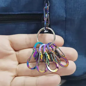 5-Pack Mini Holographic S-Shaped Stainless Steel Padlock - Multicolor Anti-Theft Keychain, Outdoor, Leisure Travel Portable Item Security Lock, Durable Metal Material