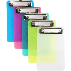 5pcs Plastic Colorful Mini Clipboard, A6 size Pretty Cute Clipboard Memo Size Pocket Clip Boards for classrooms, Offices, Restaurants, Doctor Offices
