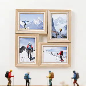 Simple Style 4-Piece Photo Frame Set, 4x6 Inch Wall & Desktop Display, Perfect for Home Bedroom Living Room Hallway Decor