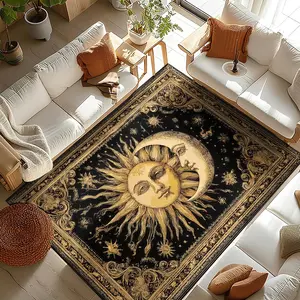 Luxurious Sun God Pattern Rug, Modern Simple Living Room Bedroom Decor, Fashionable and Durable, Home Decoration Essential