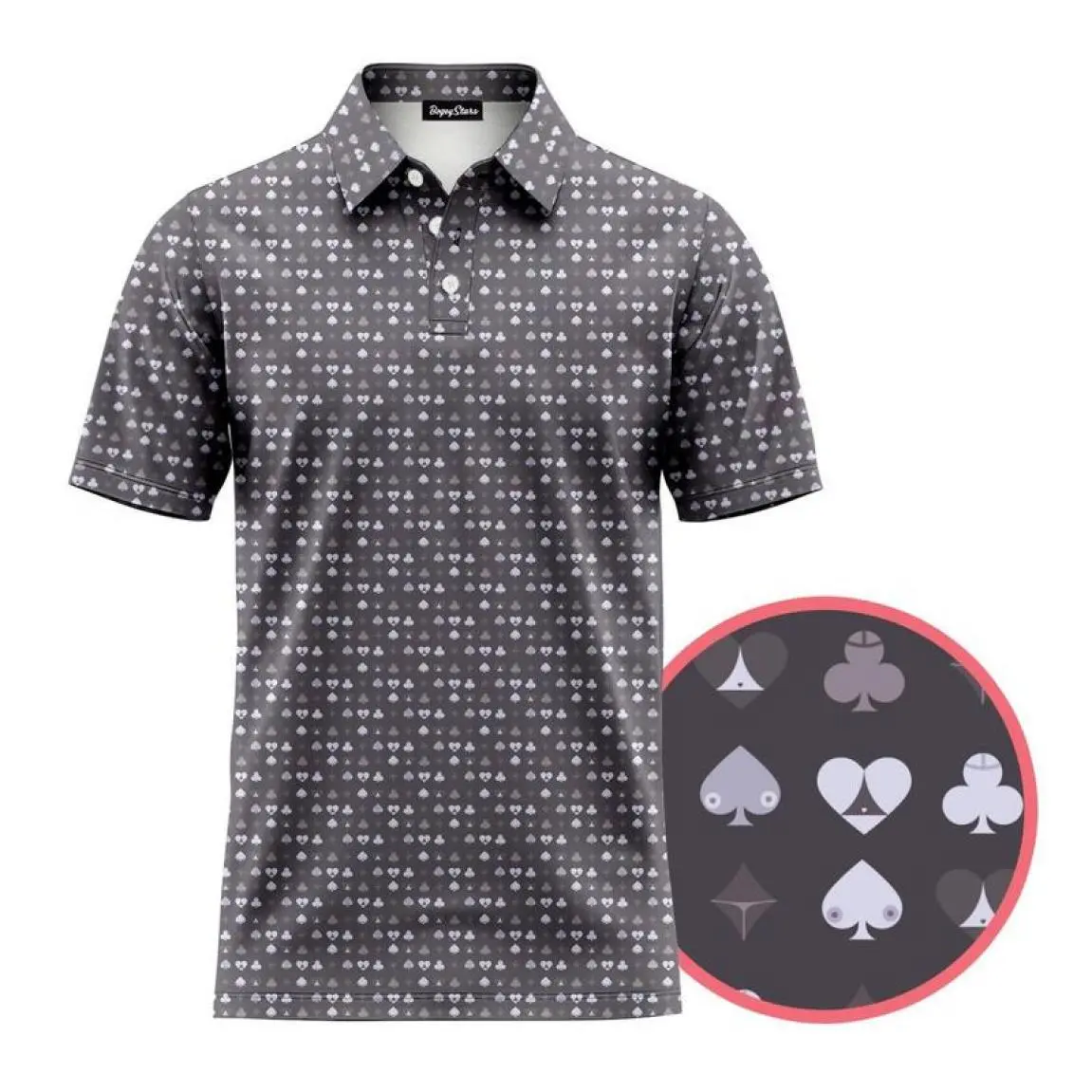 Destination Print Casual Golf Polo for Men – Soft Short Sleeve Everyday Shirt