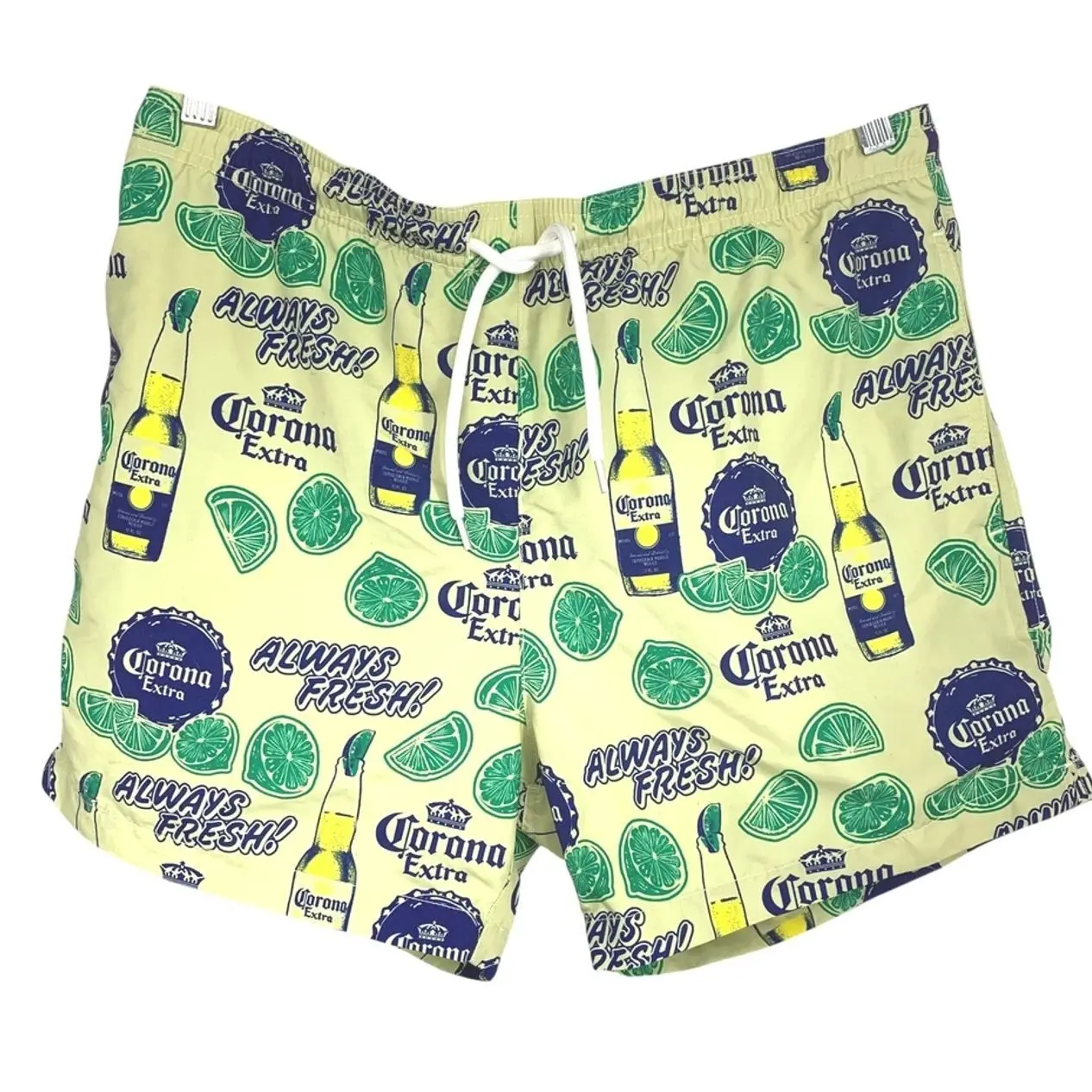 Corona Extra Beer & Lime Swim Trunks Men's Sz M Always Fresh! Bathing Suit H2N