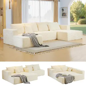 CHORRO 134.6" Modular Sectional Sofa, Modern Cloud Sectional Couch, Convertible Sofas Bed,U-Shape Boneless Couch for Living Room Apartments Bedroom, No Assembly Required (4 Seater + 2 Ottoman)