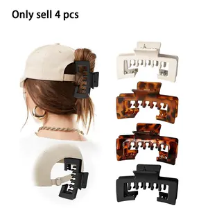 Hat-Friendly Claw Clips for Baseball Caps, Strong,Non-Slip Square Design, Hair Accessory Gifts, Mixed Colorfor Thick and Fine Hair