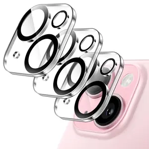JETech Camera Lens Protector for iPhone 15 Series and iPhone 15 Series, 9H Tempered Glass, Anti-Scratch, Case Friendly, Does Not Affect Night Shots, HD Clear, 3-Pack
