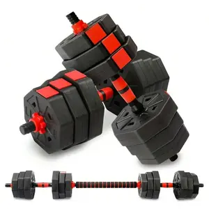 44lbs Free Weight Set With Connector, Adjustable Weights Dumbbells Set Used As Barbell, Push Up Stand, Ergonomic Grip, Anti-Slip For Home Gym, Men & Women Fitness Exercises