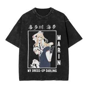 valentine shirts My Dress up Darling Marin Kitagawa T Shirt Hip Hop 3Washed Harajuku T-Shirts  Vintage Men Women Tops Streetwear Summer Tops Tees