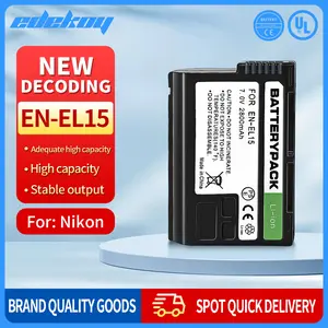 EDEKOY  2 EN-EL15 Battery ,Compatible with Nikon D7500, D7200, D7100, D7000, D850, D750, D500, D810a, D810, D800e, D800, D610, D600 ,Vlog kit Camera