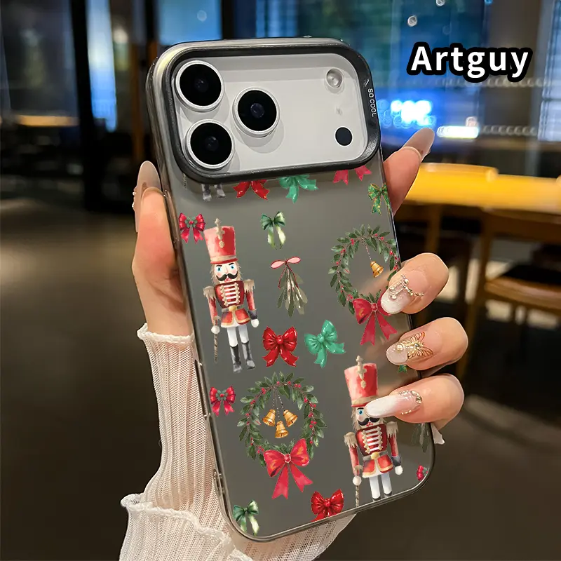Compatible with iPhone 17 Pro Max 16 Plus 15 14 13 12 11 Air XR E Case Nutcracker Yuletide Charms Pattern IMD Hybrid Full Coverage Anti-Drop Hard Shell for Boy