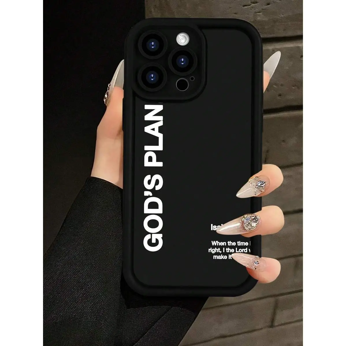 "God's Plan" Text Pattern TPU Phone Case, Anti Fall And Shockproof, Birthday Or Festival Gift For Men And Women For IPhone 16 15 14 13 12 11 XS XR X 7 8 Plus Pro Max SE., Accessories, Smartphone, Casing, Cover, Cellphone, Devices
