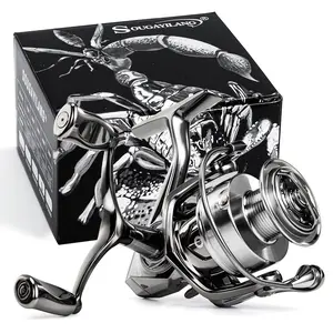 Sougayilang Spinning Reel, Metal Frame Carbon Fiber 5.0:1 Gear Ratio, Aluminum Spool Double Rocker Arm Handle, Available in Freshwater & Saltwater